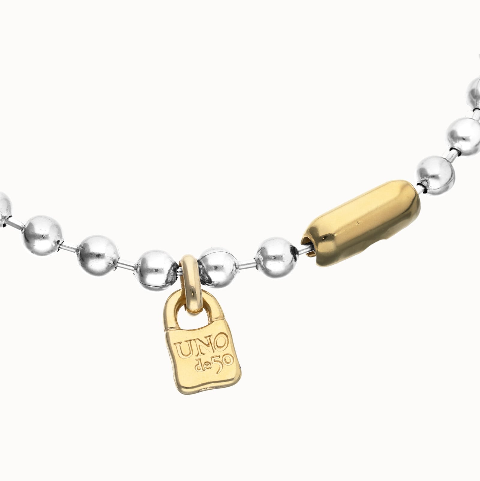 mixed metals ball chain necklace