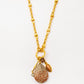 Velatti Large Teardrop Gem Necklace with Charms