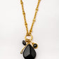 Velatti Large Teardrop Gem Necklace with Charms