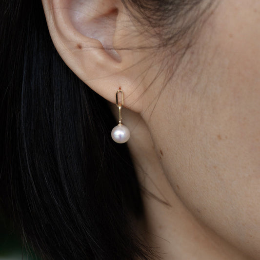 Double Link Akoya Pearl Studs