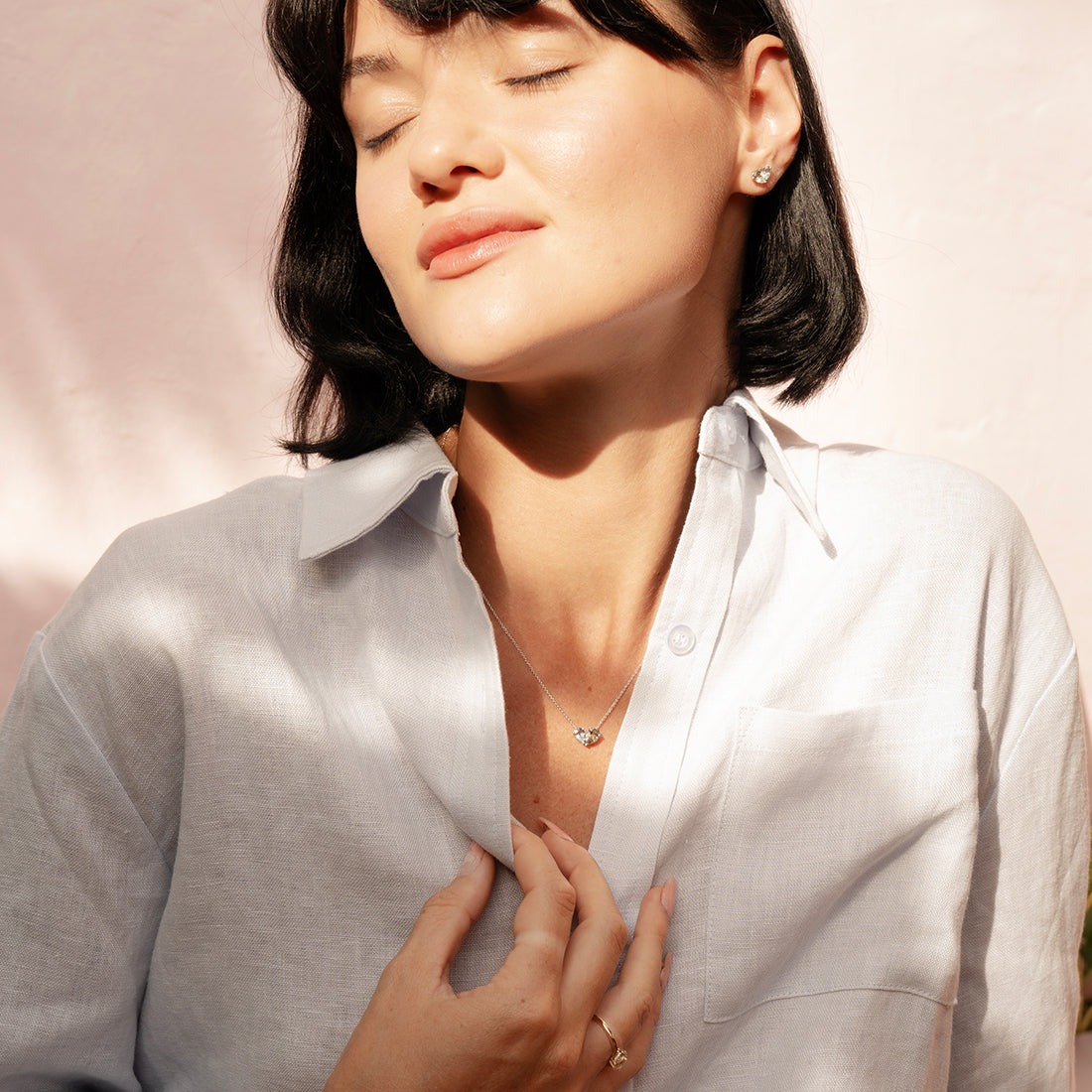 Merge Necklace with Aquamarine & Green Amethyst