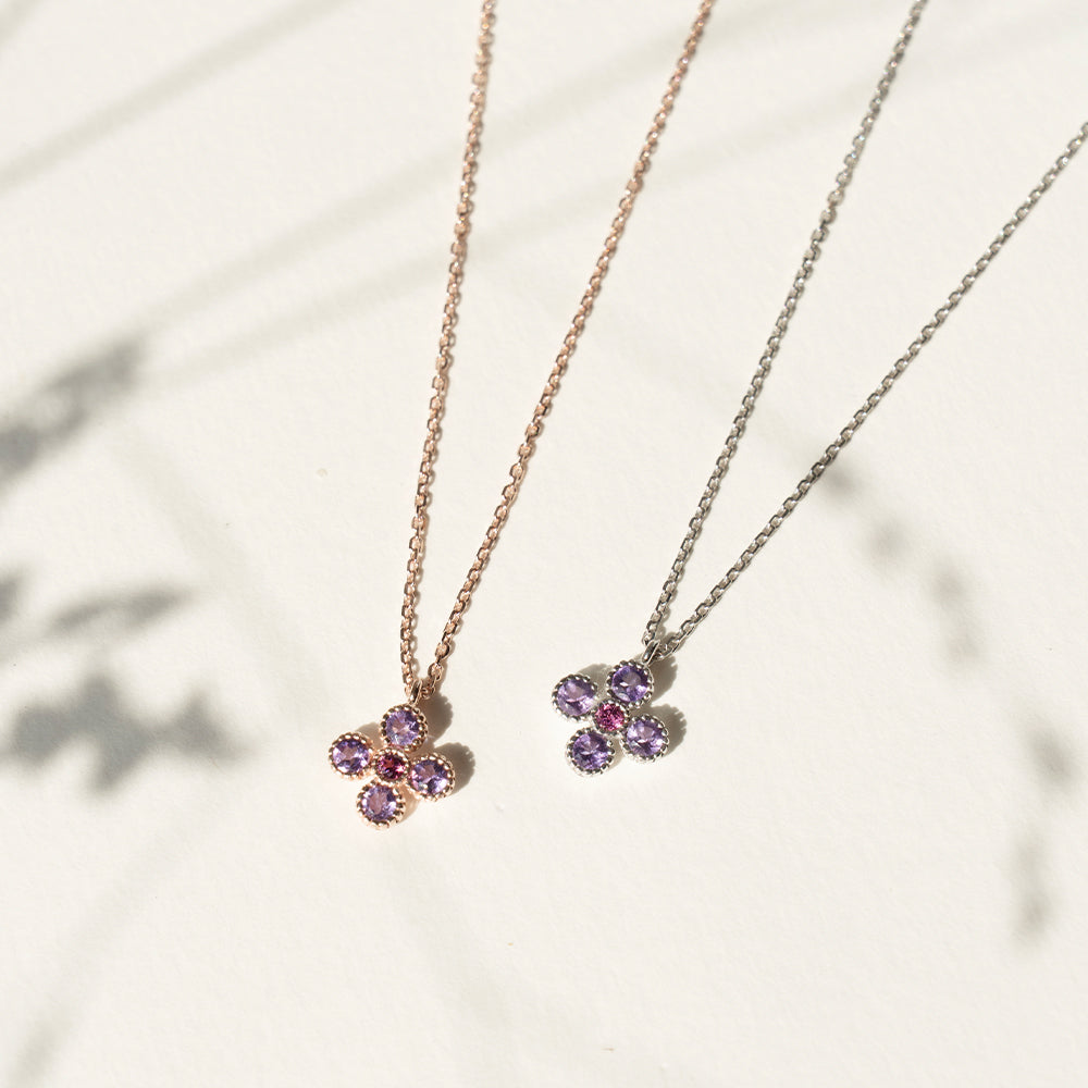 Gem Bloom Necklace with Amethyst
