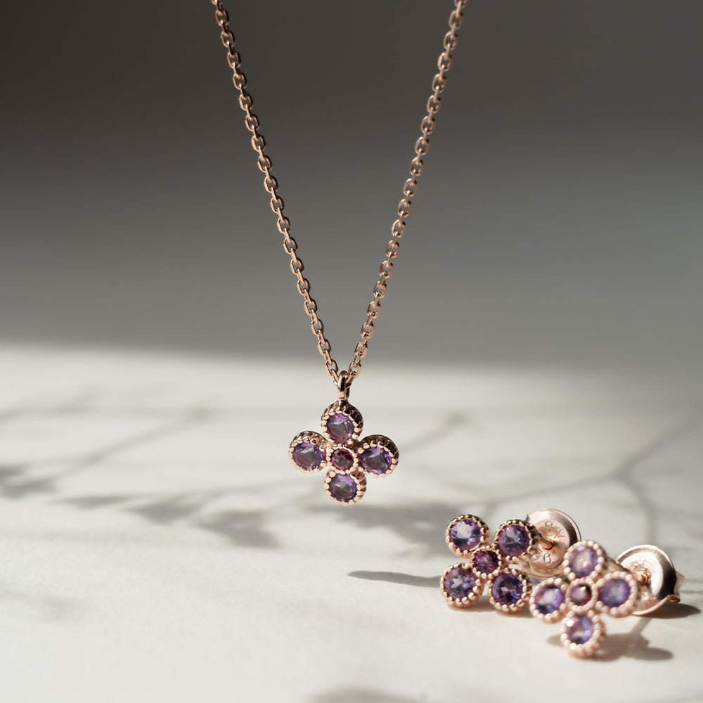 Gem Bloom Necklace with Amethyst