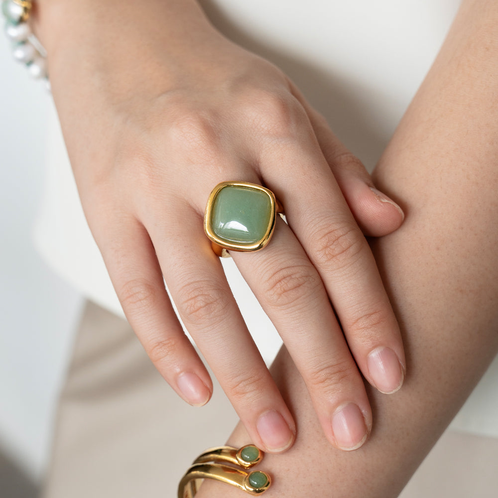 Velatti Square Cut Gemstone Ring