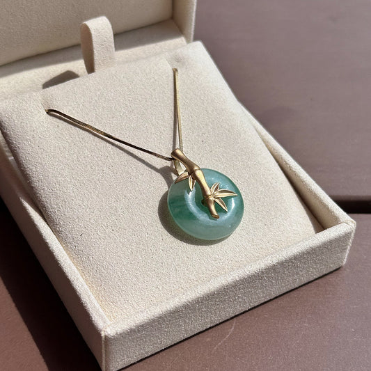 Bamboo Jade Donut Pendant