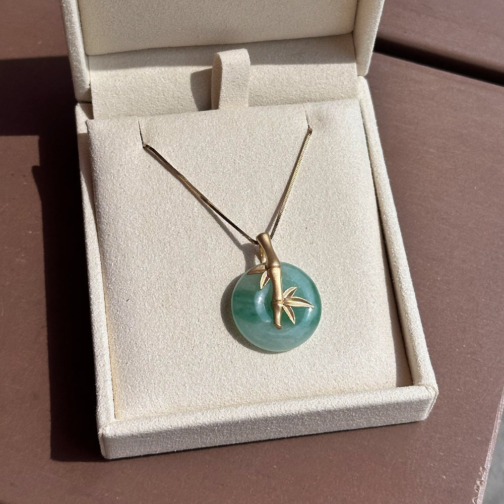 Bamboo Jade Donut Pendant