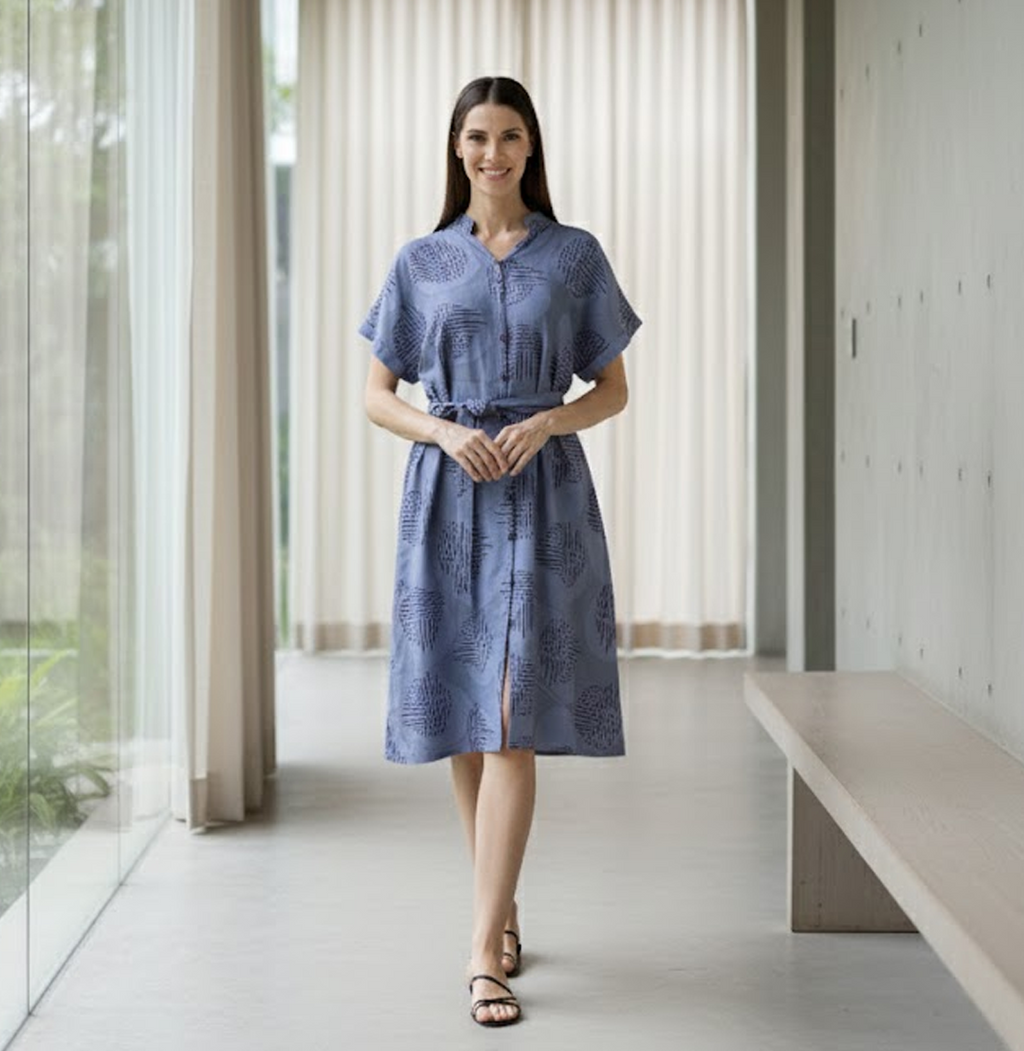 Batik Boutique Ayaz Shirt Dress Dress - Violet Yuan Dian