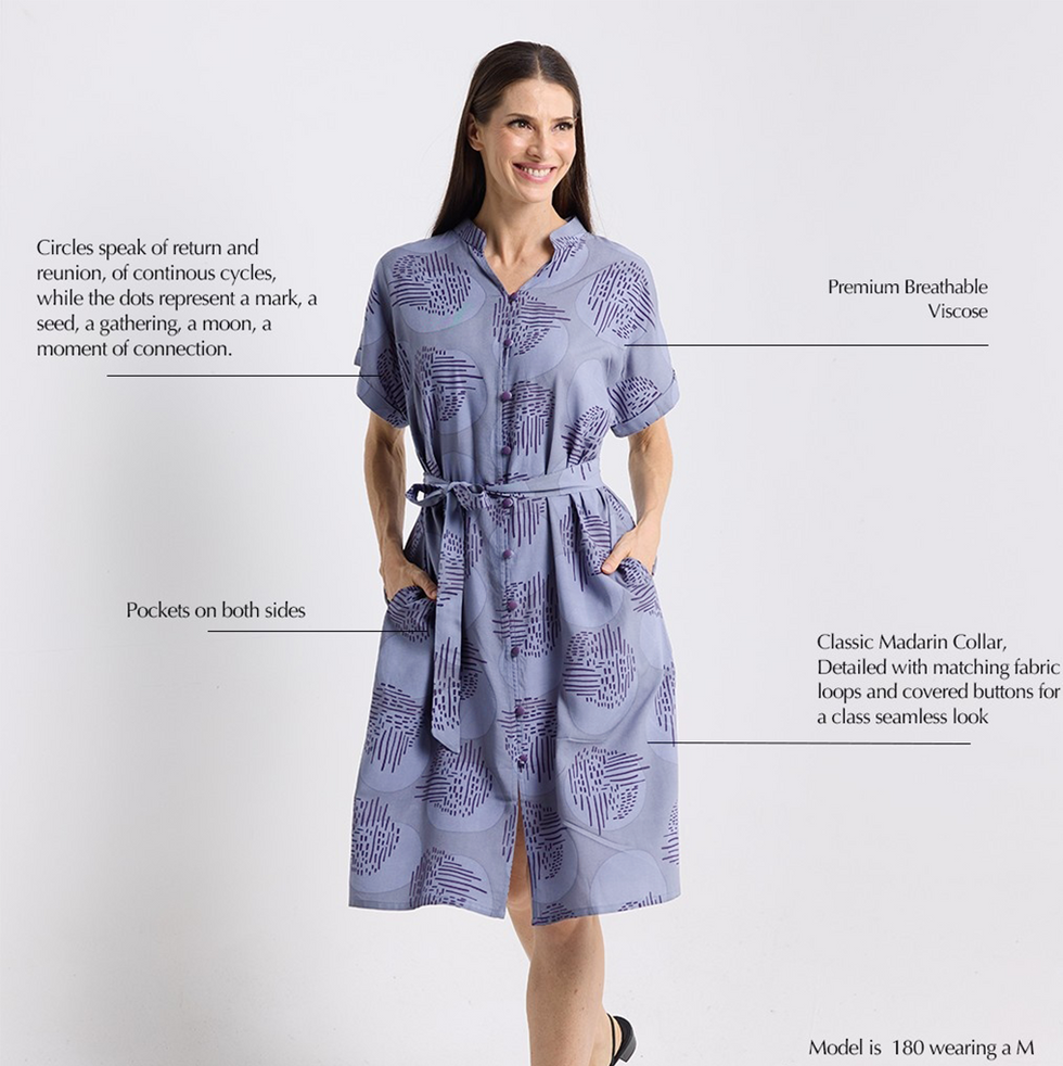 Batik Boutique Ayaz Shirt Dress Dress - Violet Yuan Dian