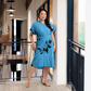 Batik Boutique Ayaz Shirt Dress Dress - Azure Blooming Lace