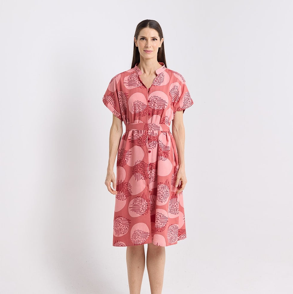 Batik Boutique Ayaz Shirt Dress Dress - Crimson Yuan Dian