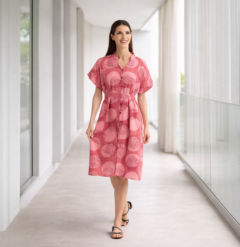 Batik Boutique Ayaz Shirt Dress Dress - Crimson Yuan Dian
