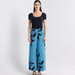 Batik Boutique Wide Leg Trousers - Azure Blooming Lace