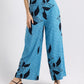Batik Boutique Wide Leg Trousers - Azure Blooming Lace