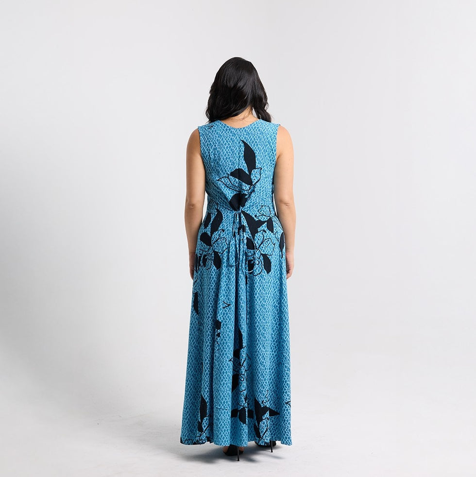 Batik Boutique Maxi Dress - Azure Blooming Lace Embrace Jewellery Batik Boutique Maxi Dress - Azure Blooming Lace Embrace Jewellery