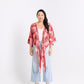 Batik Boutique Tie Front Kimono - Crimson Yuan Dian