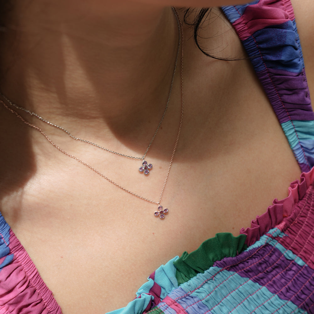 Gem Bloom Necklace with Amethyst