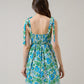 Sugarlips Bivore Floral Green Pleated Dress