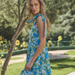 Sugarlips Bivore Floral Green Pleated Dress