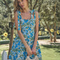 Sugarlips Bivore Floral Green Pleated Dress