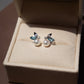 Blue Topaz, Iolite, Akoya Pearl Studs