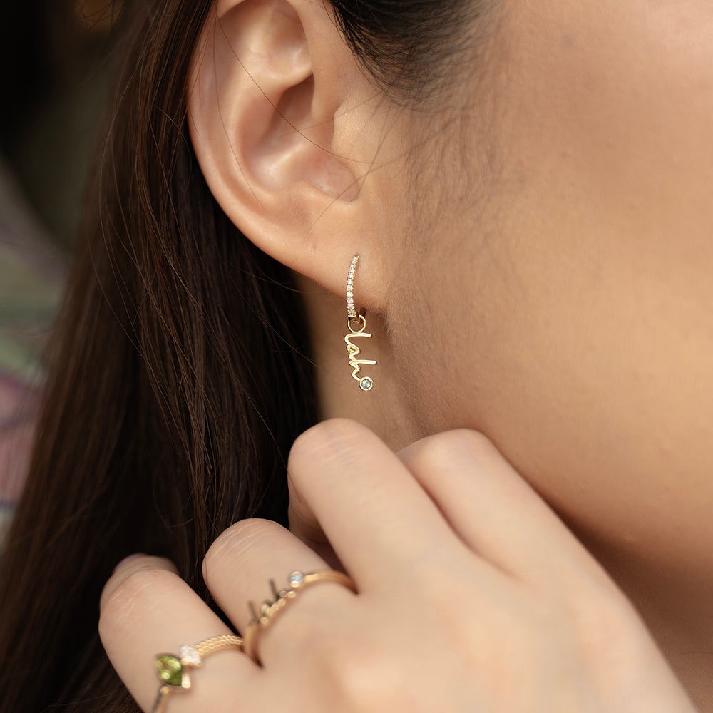 Lah Blue Topaz and Diamond Earrings