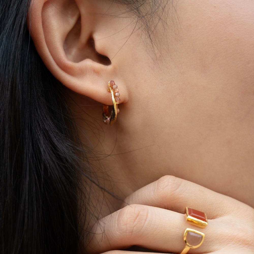 Accent Gem Hoops