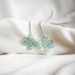 Chinese Knot Jade 14K White Gold Earrings
