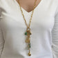 Velatti Long Links Cluster Necklace with Chrysoprase