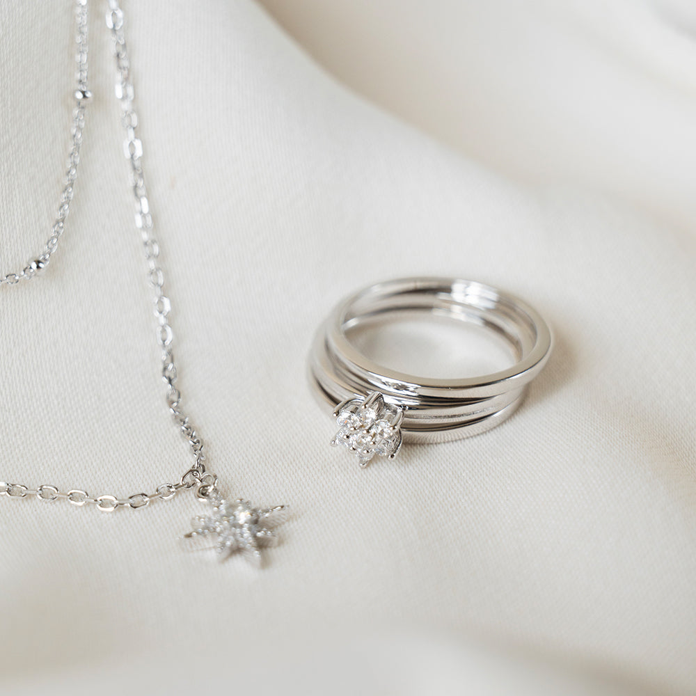 Triple Bloom Stack Ring