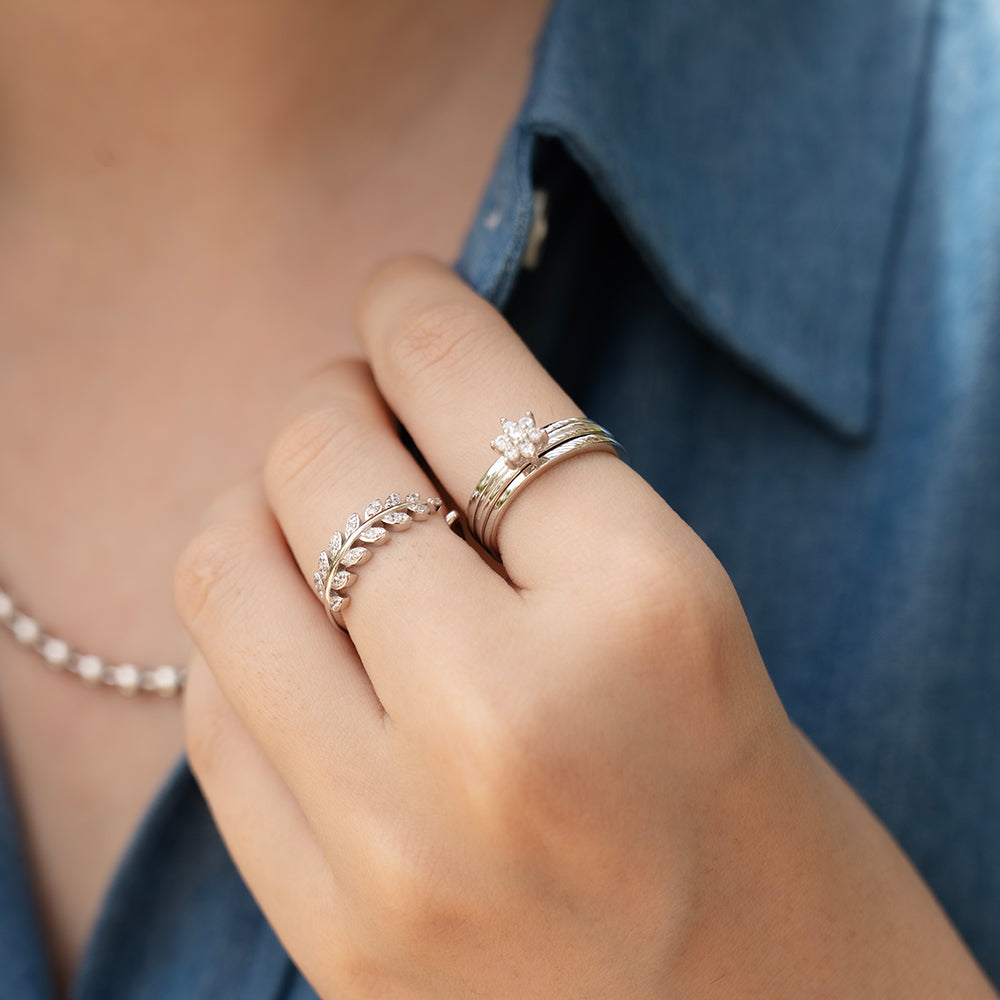 Triple Bloom Stack Ring