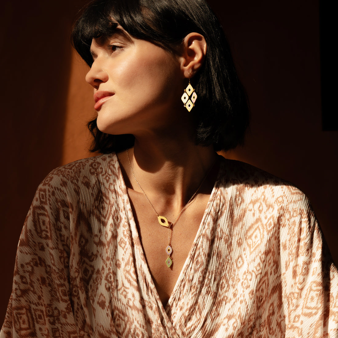 Diamond Ikat Earrings