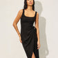 Dress Forum Heaven Sent Tulip Hem Midi Wrap Dress - Black