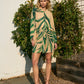 Dress Forum Botanical Green Kaftan Dress