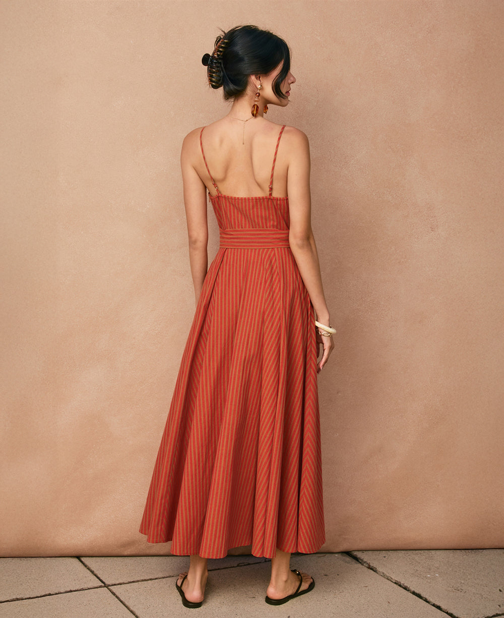 Dress Forum Striped Linen Fit & Flare Dress