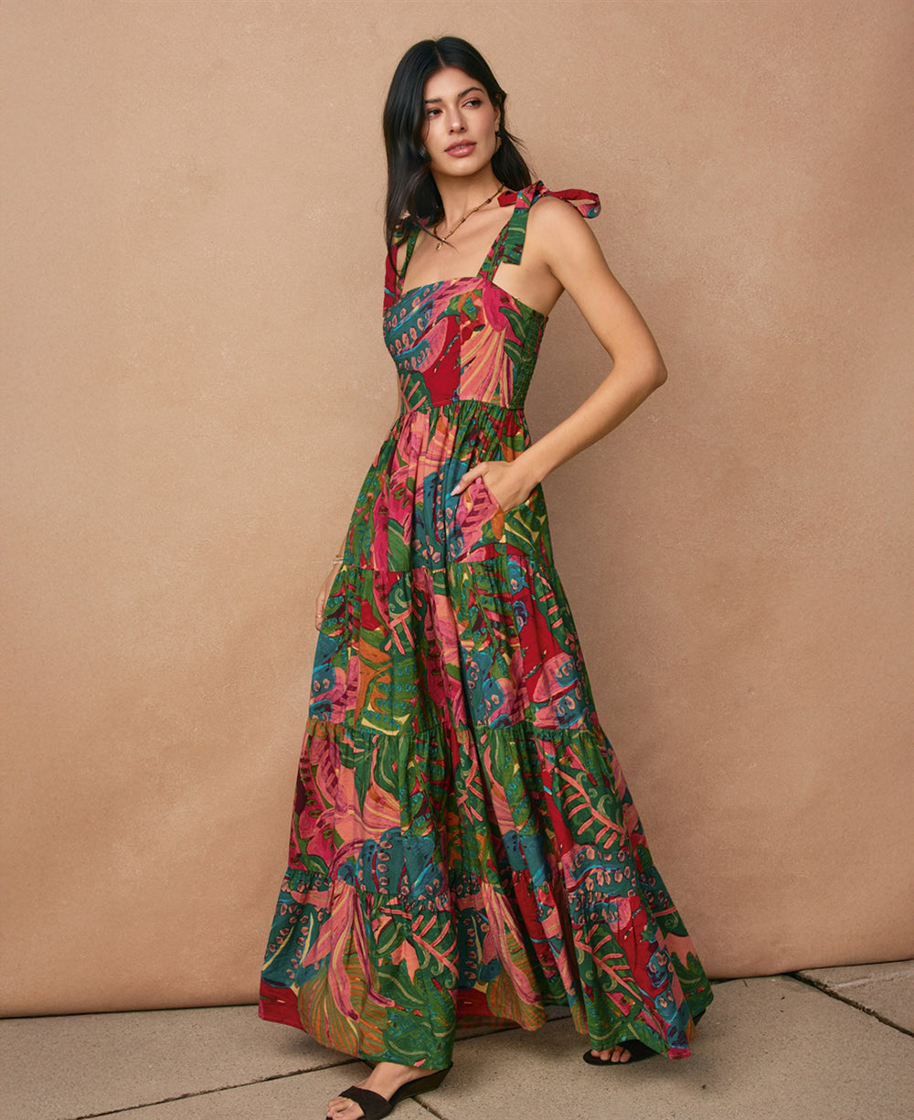 Dress Forum Drawing Dream Shoulder Tie Maxi Dress