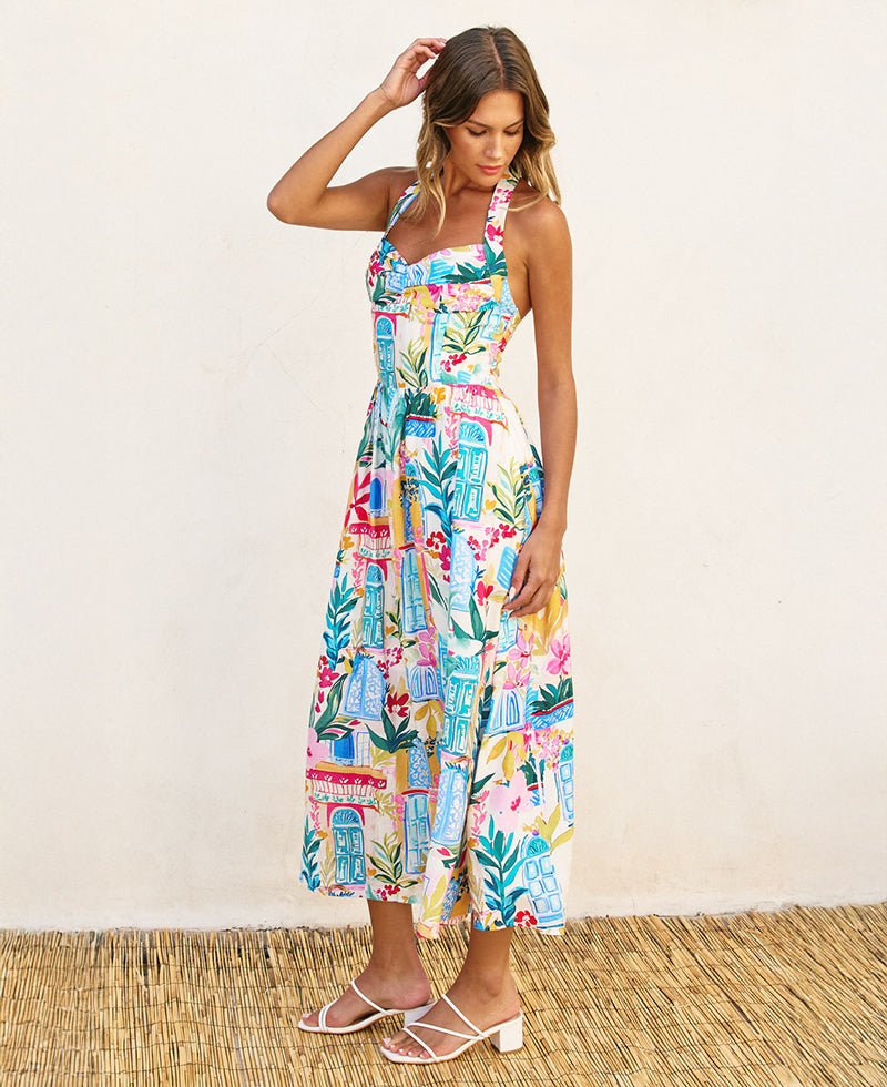 Dress Forum Long Summer Halter Neck Midi Dress