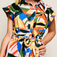 Dress Forum Tropical Kaleidoscope Sash Belt Shirt Dress