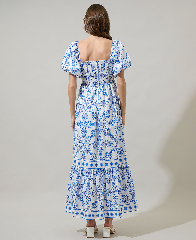 Sugarlips Veral Floral Berky Smocked Maxi Dress