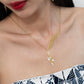 Floral Wave Asymmetrical Gold Necklace