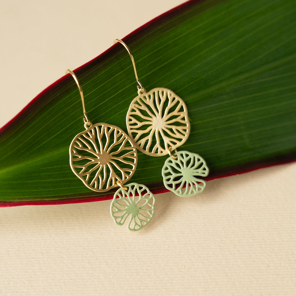 Double Lily Pad Earrings