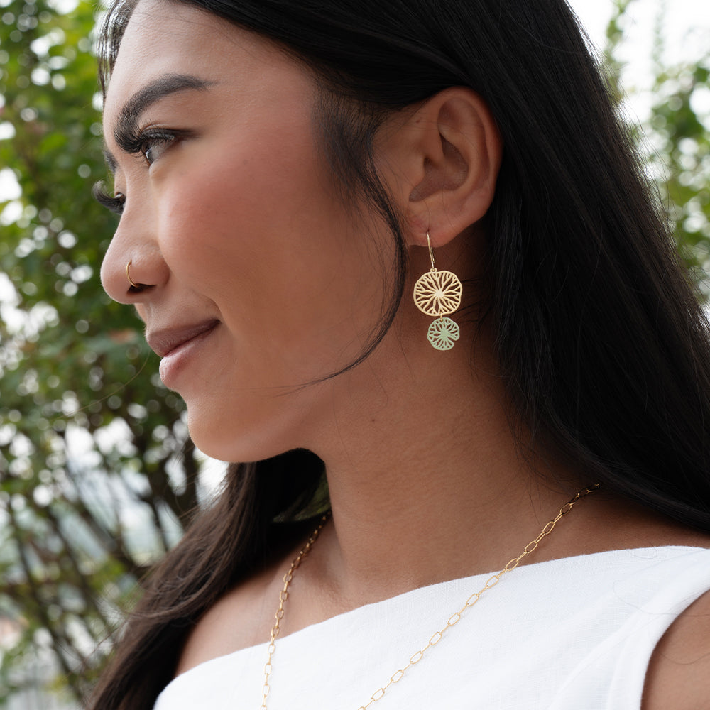 Double Lily Pad Earrings