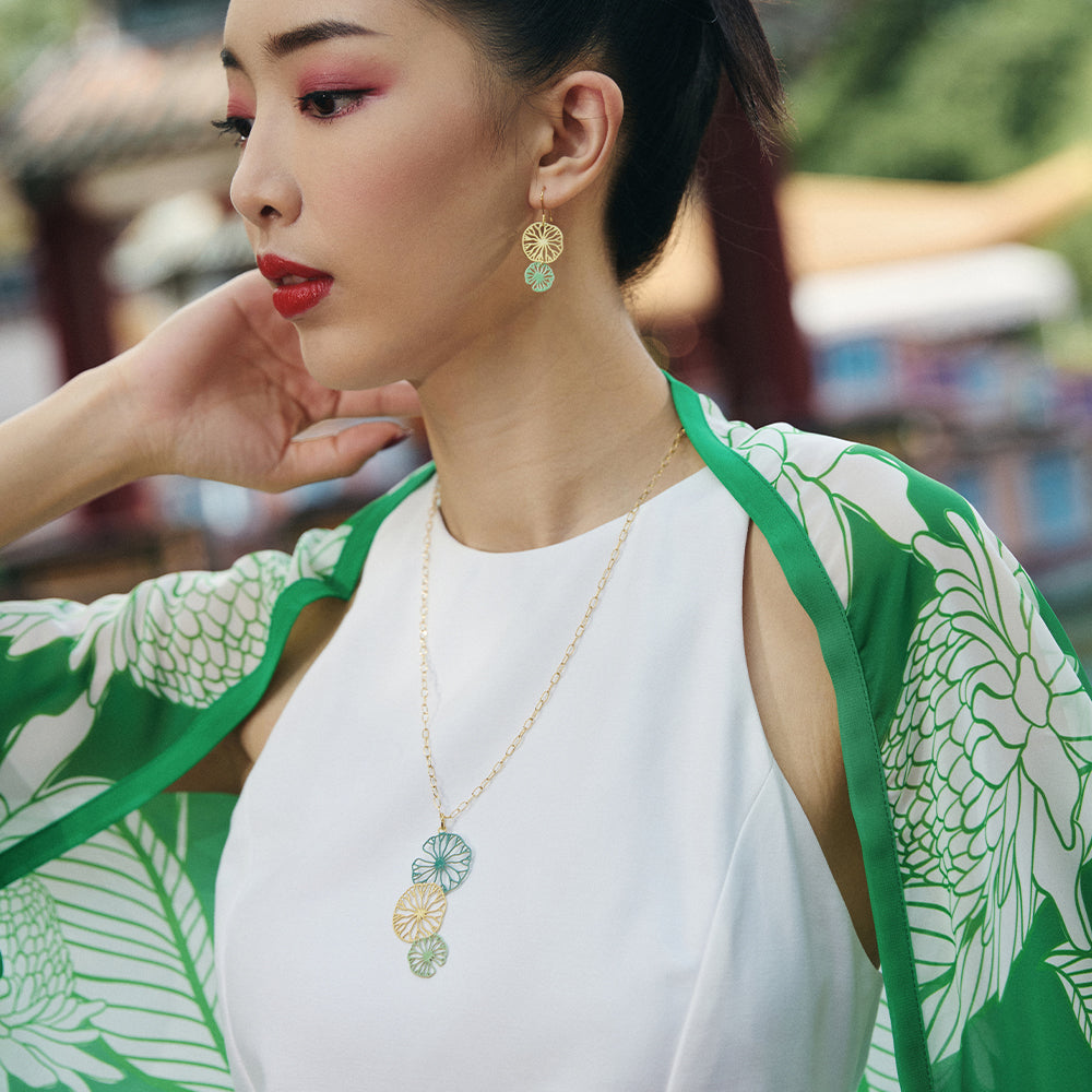 Double Lily Pad Earrings