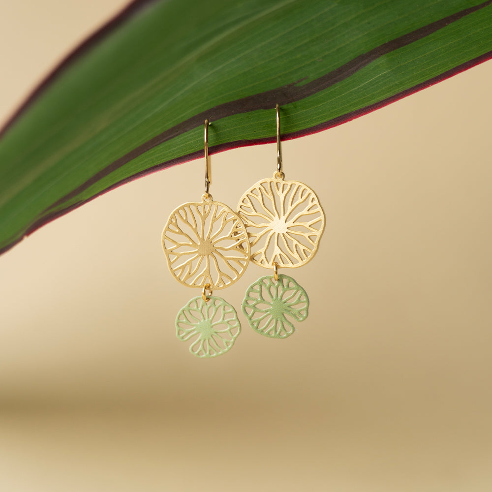 Double Lily Pad Earrings
