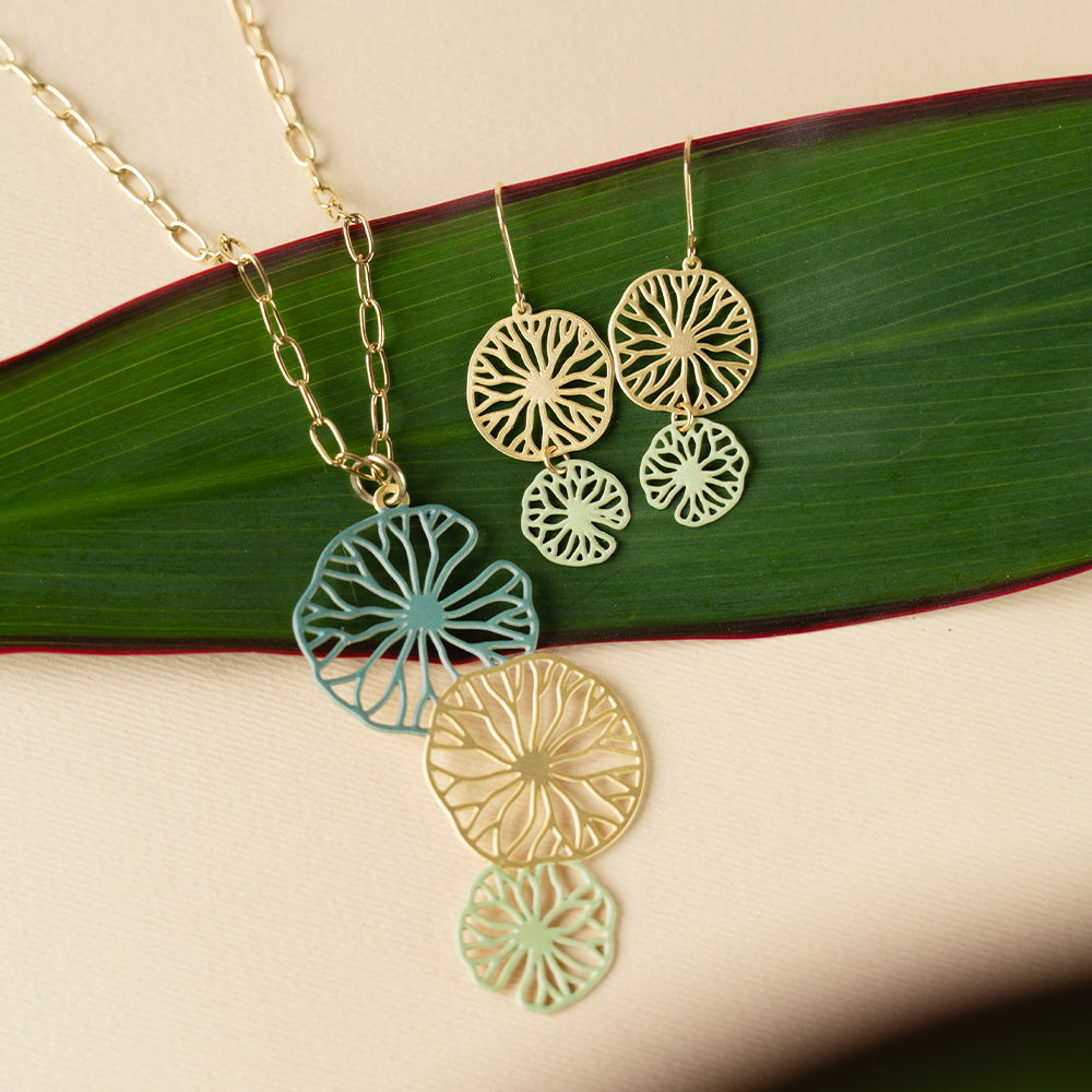 Double Lily Pad Earrings