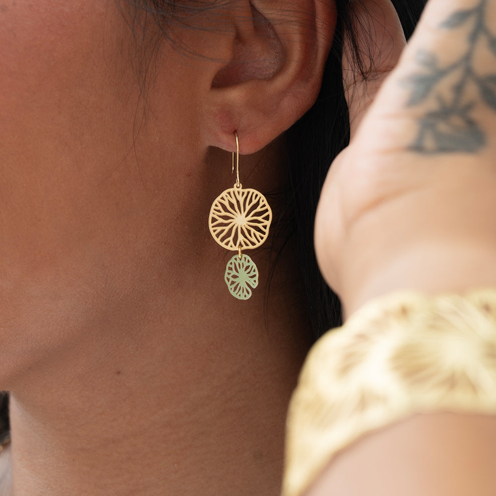 Double Lily Pad Earrings