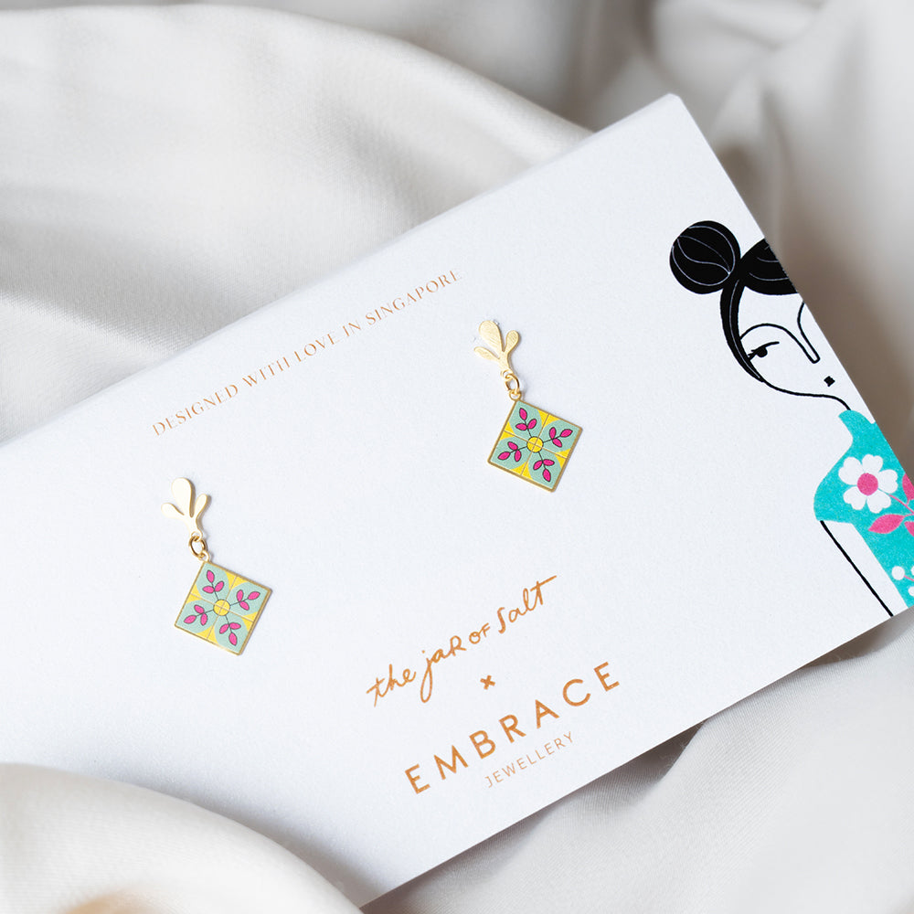 Peranakan Tile Earrings