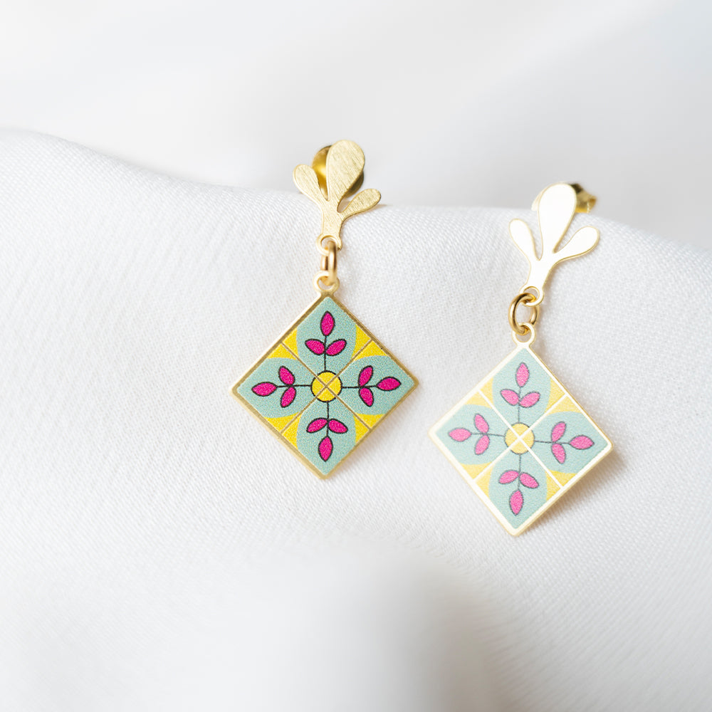 Peranakan Tile Earrings