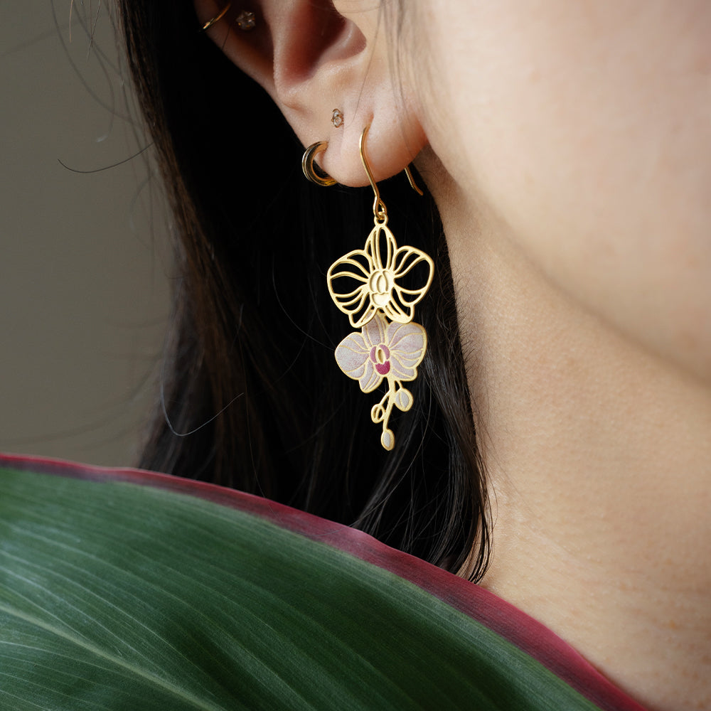 White Orchid Earrings