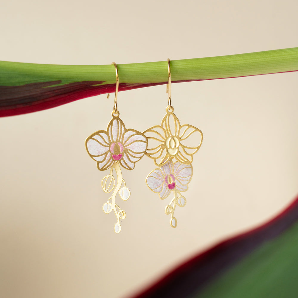 White Orchid Earrings