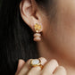 Velatti Flower Studs with Stacked Gems